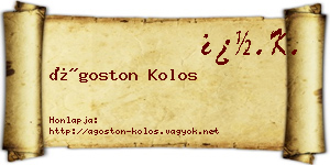 Ágoston Kolos névjegykártya